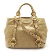 Pre-owned Leather handbags Miu Miu Pre-owned , Beige , Dames