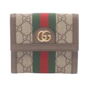 Pre-owned Leather wallets Gucci Vintage , Beige , Dames