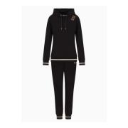 Zwart Katoen Stretch Hoodie Jogger Set Emporio Armani EA7 , Black , Da...