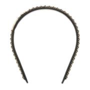 Pre-owned Leather hair-accessories Chanel Vintage , Black , Dames