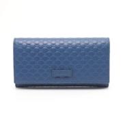 Pre-owned Leather wallets Gucci Vintage , Blue , Dames