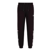 Heren Zwarte Logo Broek Voorkant Emporio Armani EA7 , Black , Heren