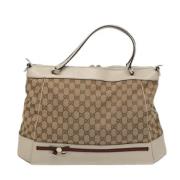 Pre-owned Canvas totes Gucci Vintage , Beige , Dames