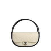 Pre-owned Leather chanel-bags Chanel Vintage , White , Dames