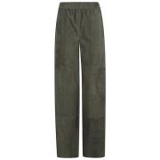 Leren Wijde Pijp Broek Bruin Via Masini 80 , Green , Dames