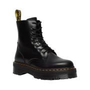 Zwarte Leren Enkellaarzen Dr. Martens , Black , Dames