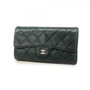 Pre-owned Leather wallets Chanel Vintage , Black , Dames