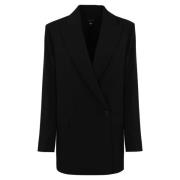 Zwarte wollen blazer lange mouwen V-hals Max Mara Weekend , Black , Da...