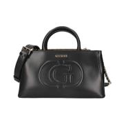 Zwarte schoudertas met gouden details Guess , Black , Dames