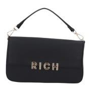 Zwarte Schoudertas met Logoprint John Richmond , Black , Dames