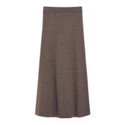 Grijsbruine Wollen Gebreide Rok Max Mara , Brown , Dames