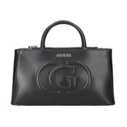 Zwarte Handtas met Verstelbare Band en Logodetails Guess , Black , Dam...