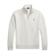 Double-Knit Quarter-Zip Pullover Grijs Ralph Lauren , Gray , Heren