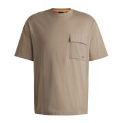 Beige Pocketcargo T-shirt met Logozak Hugo Boss , Beige , Heren