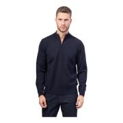 Blauwe V-hals trui met exclusieve details Hugo Boss , Blue , Heren