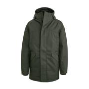 Melange Twill Parka Jas Vanguard , Green , Heren