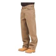 Baggy Check-5 Bruine Jeans Vans , Beige , Heren