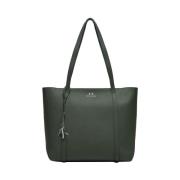 Groene Shopper Tas met Ritssluiting Armani Exchange , Green , Dames