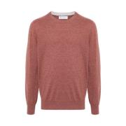 Rode Cashmere Gebreide Crew Neck Sweater Brunello Cucinelli , Red , He...