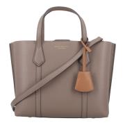 Leren Tote Tas met Magnetische Sluiting Tory Burch , Gray , Dames