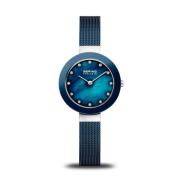 Keramisch dameshorloge 29 mm Milanese armband 11429-387 Bering , Blue ...