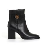 Zwarte leren enkellaarzen Elegante stijl Tory Burch , Black , Dames