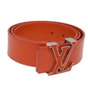 Pre-owned Leather belts Louis Vuitton Vintage , Orange , Dames