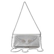 Zilver Metallic Leren Crossbody Tas Zadig & Voltaire , Gray , Dames