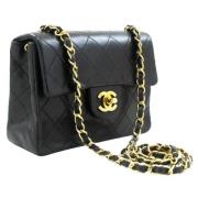 Pre-owned Leather chanel-bags Chanel Vintage , Black , Dames