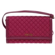 Pre-owned Leather wallets Prada Vintage , Pink , Dames