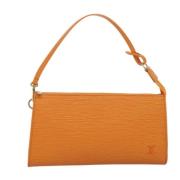 Pre-owned Leather pouches Louis Vuitton Vintage , Orange , Dames