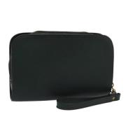 Pre-owned Leather clutches Louis Vuitton Vintage , Black , Dames