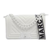 Witte Schoudertas Kleine Platte Tas Marc Ellis , White , Dames