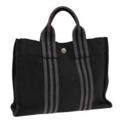 Pre-owned Canvas handbags Hermès Vintage , Black , Dames