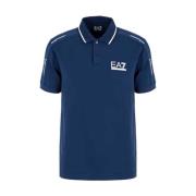 Korte Mouw Rib Polo Shirt, Blauw Emporio Armani EA7 , Blue , Heren