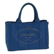 Pre-owned Canvas prada-bags Prada Vintage , Blue , Dames