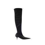 Zwarte Leren Avenue L50 Laarzen Balenciaga , Black , Dames