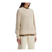 Luxe Zijde Alpaca Kasjmier Crew Neck Isabel Marant , Beige , Dames