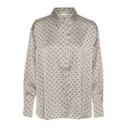 Elegante Shirt met Stippatroon Kaffe , Gray , Dames