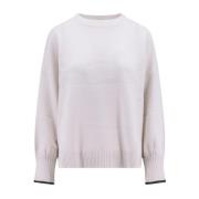 Witte Kasjmiertrui Elegante Stijl Brunello Cucinelli , White , Dames