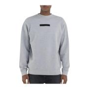 Grijze Melange Sweatshirt Stijlvol Model Replay , Gray , Heren