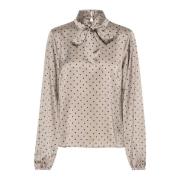 Elegante Blouse met Polka Dots Kaffe , Gray , Dames