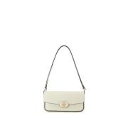 Witte Leren Schoudertas met Handvat Tory Burch , White , Dames