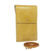 Pre-owned Leather wallets Louis Vuitton Vintage , Yellow , Dames