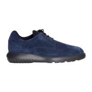 Blauwe Suède Veterschoenen Hogan , Blue , Heren