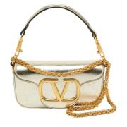 Pre-owned Leather shoulder-bags Valentino Vintage , Gray , Dames