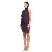 Paarse One-Shoulder Draperende Jurk Amen , Purple , Dames