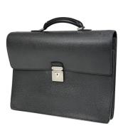 Pre-owned Leather briefcases Louis Vuitton Vintage , Black , Heren