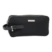 Pre-owned Leather clutches Burberry Vintage , Black , Dames