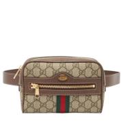 Pre-owned Leather handbags Gucci Vintage , Beige , Dames